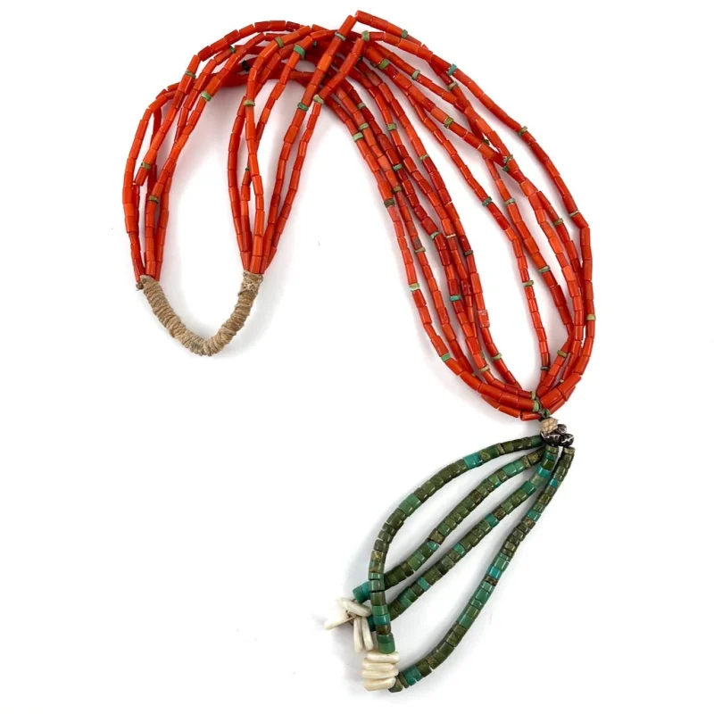 Vintage Five Strand Coral Necklace