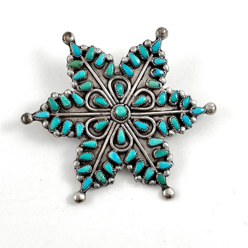 Vintage Zuni Snowflake Pin